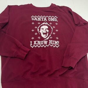 Elf “Santa OMG I know Him!” Christmas Sweatshirt Unisex Size XL
